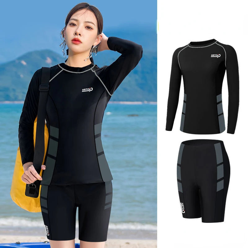 Couple Snorkeling Suit, Sunscreen Quick-Drying Surfing Suit for Men and Women, Long Sleeve Swimsuit, Lovers Jellyfish Suit Set