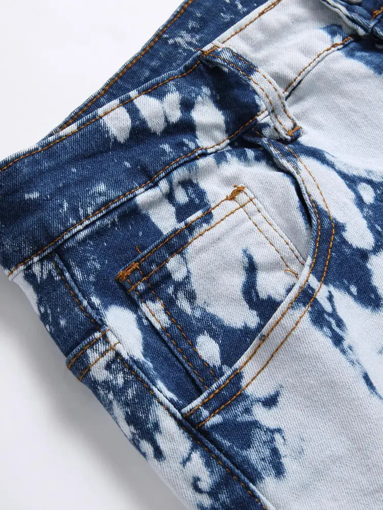 Fashionable men's casual pants, stretch jeans, skinny ankle-length trousers, men's washed slim-fit jeans, men's clothing.