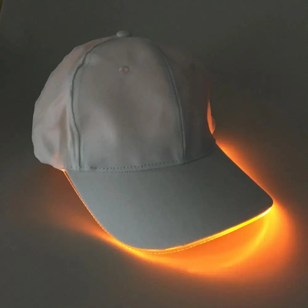 LED Luminous Baseball Hat Christmas Party Peaked Cap Glowing Hat Women Men Casual Skull Caps Cosplay Costume Christmas Party Hat