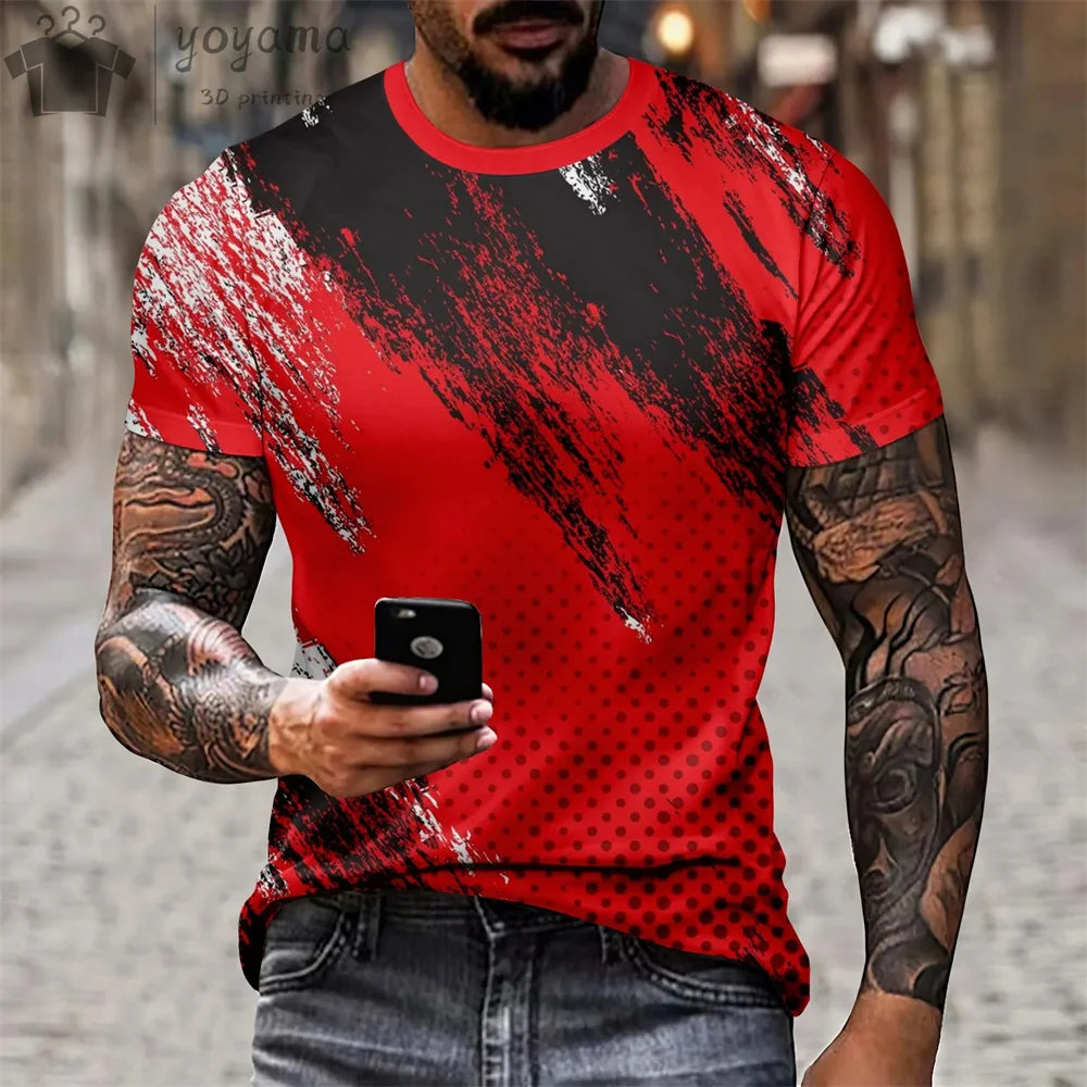 Abstract Print Clothes Men Graphic Tees Men T-shirt Men's Summer Clothes Mens Tshirt Short Sleeve Tee Abstract Graphic Tees Men