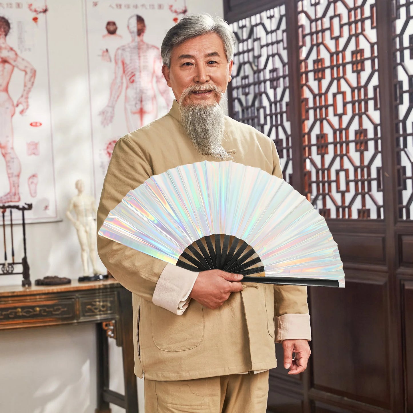 Portable Folding Fan Handheld Fans Rave Hand Fan Large Hand Fans Wedding Fans Bamboo Classical Folding Fans Home Decor