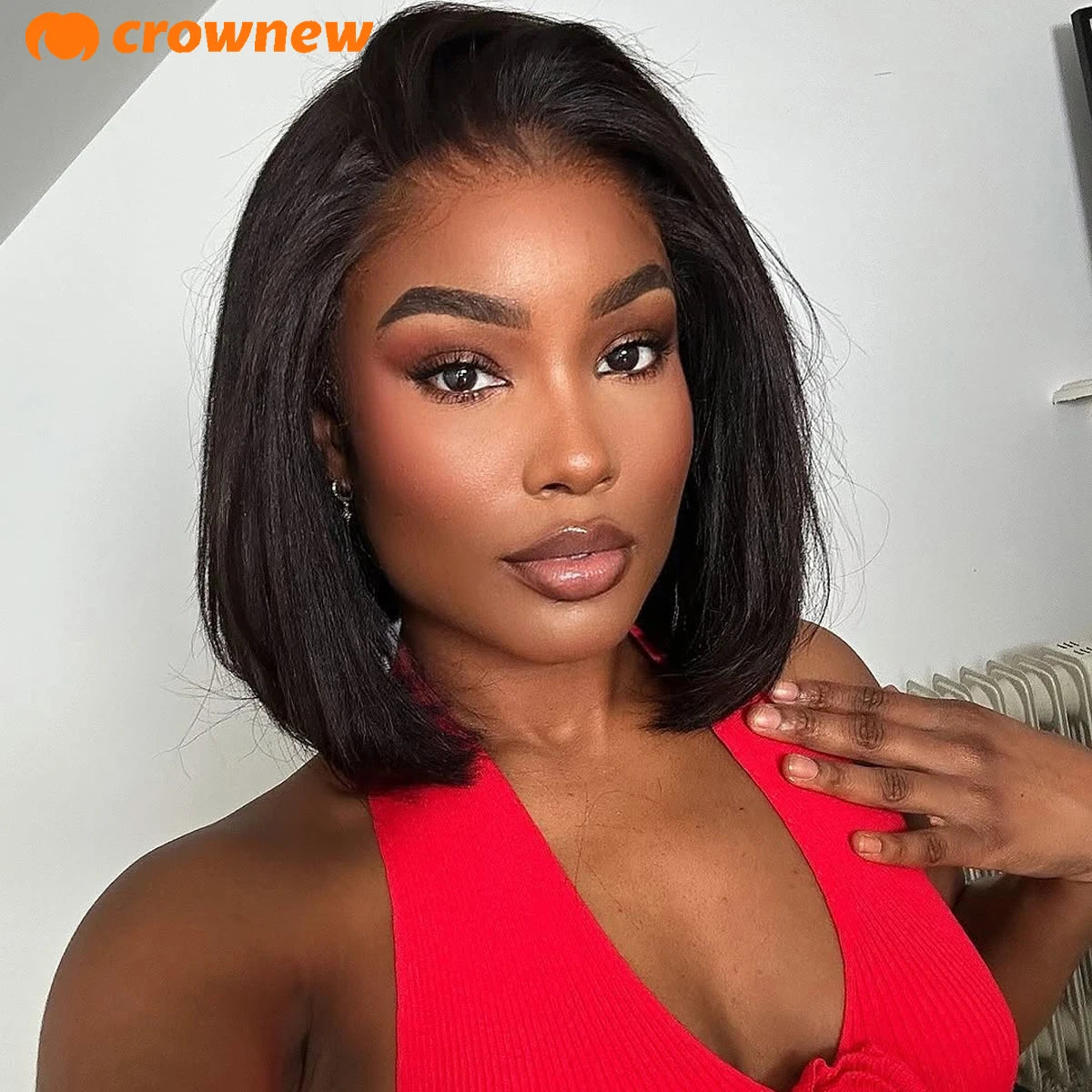 Bob Wig Human Hair 13X4 Hd Lace Front Human Hair Wig 200% Straight Lace Front Wigs Human Hair Pre Plucked Human Hair Wig Bob Wig