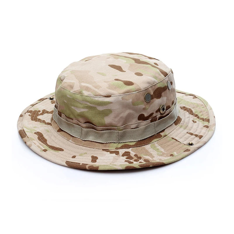 Camouflage Boonie Hat Wide Brim Men Women Sun Hat Outdoor Hiking Fishing Hunting Sports Caps Foldable Soft Hat
