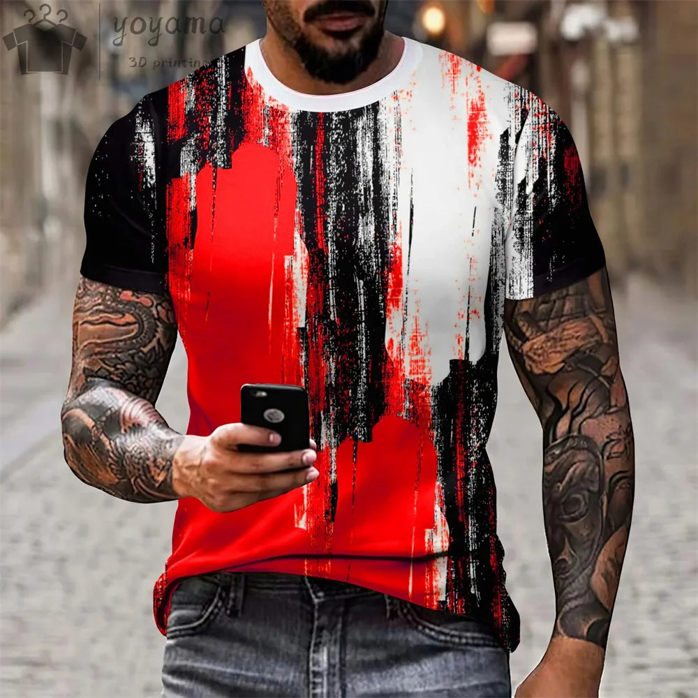 Abstract Print Clothes Men Graphic Tees Men T-shirt Men's Summer Clothes Mens Tshirt Short Sleeve Tee Abstract Graphic Tees Men