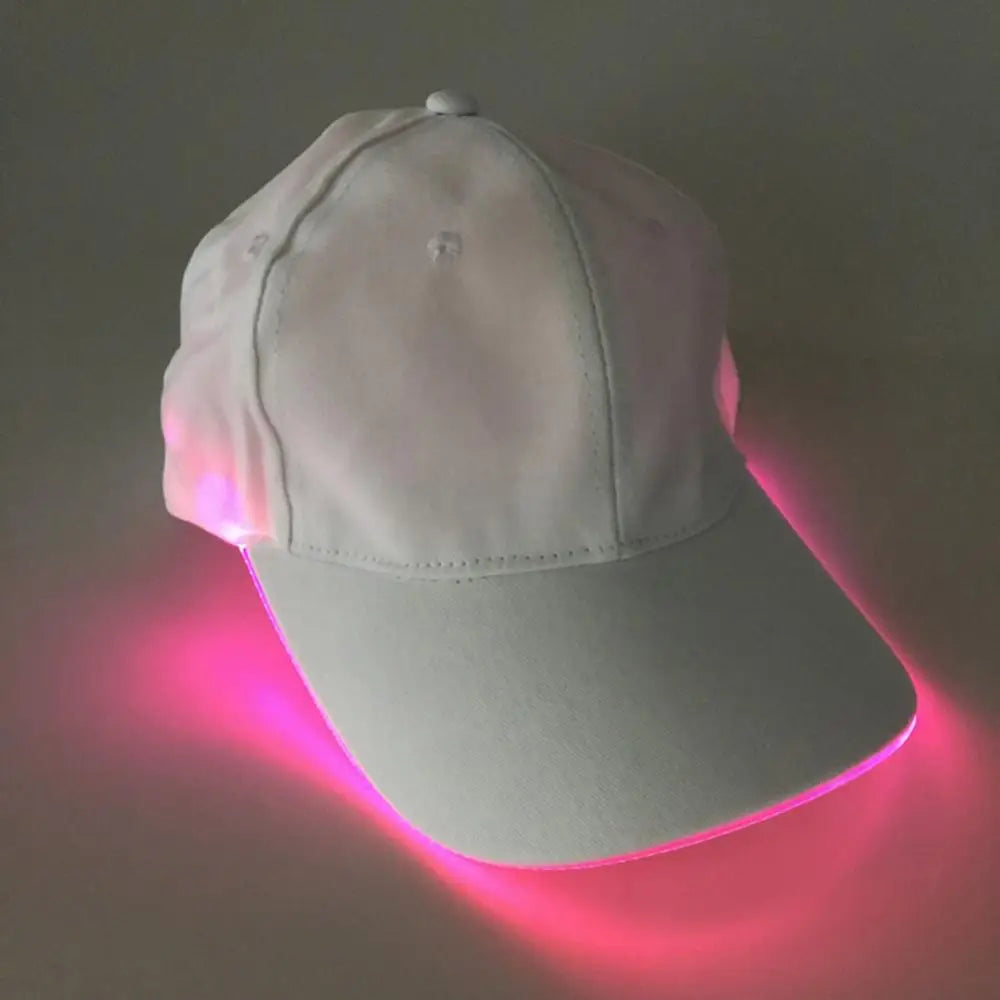 LED Luminous Baseball Hat Christmas Party Peaked Cap Glowing Hat Women Men Casual Skull Caps Cosplay Costume Christmas Party Hat