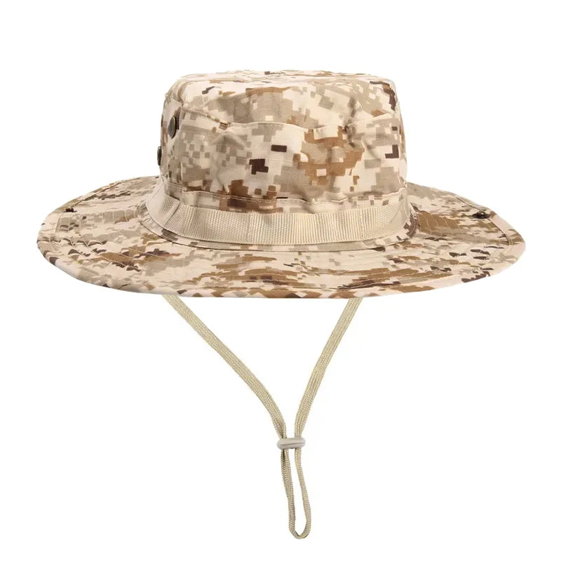 Camouflage Boonie Hat Wide Brim Men Women Sun Hat Outdoor Hiking Fishing Hunting Sports Caps Foldable Soft Hat