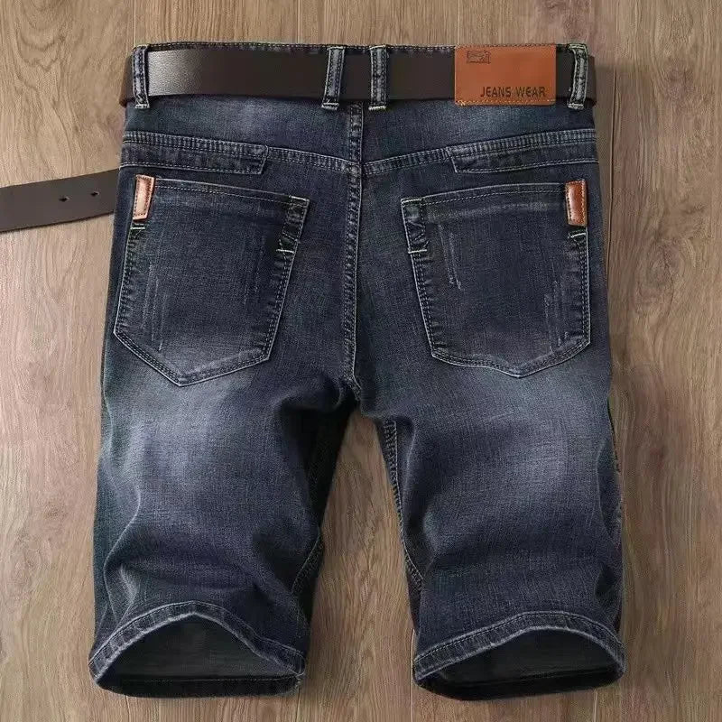 Men's Short Jeans Pants Big Size Straight Oversize Male Denim Shorts with Pockets Xl Cowboy New in Streetwear Buttons Original