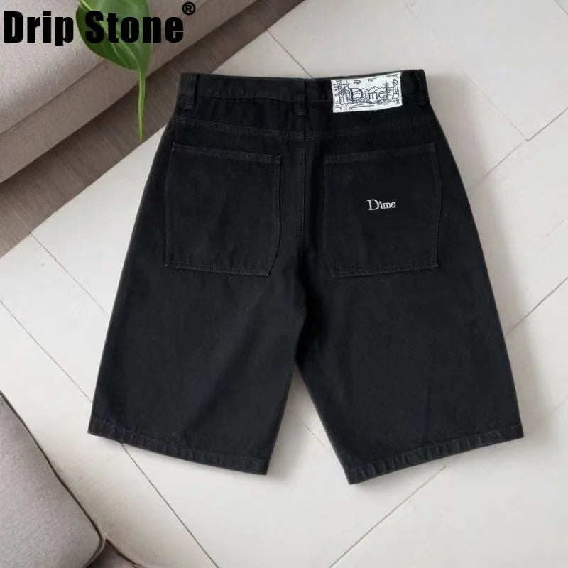 2025 Y2K Traf Dime short for Men Dime Skate Baggy short Embroidery Denim Simple Dime Pants men’s Jeans Mujer Hot traf Men jeans