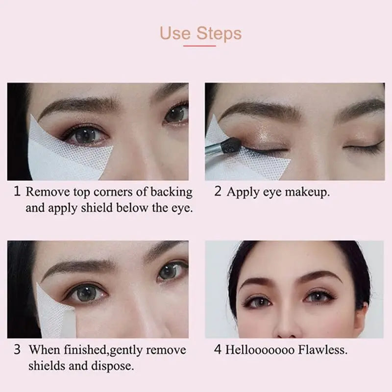 100PCS Eyeshadow Stickers Eyeshadow Tape For Eye Makeup Eyeshadow Shield Lint Free Eyeshadow Stencil Gel Pad Under Patches