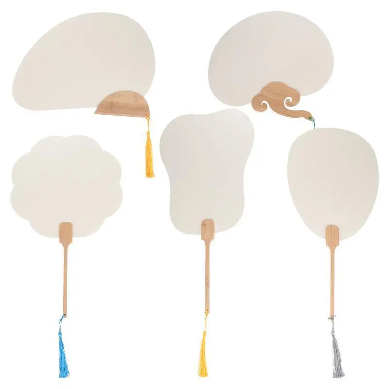 5Pcs Creative Kids Graffiti Fans Paper Round Fans Painting Fans Kids Graffiti Fans Hand Fan Hand Fan To Paint Diy Painting