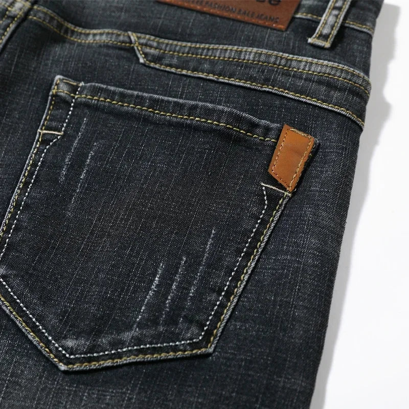 2024 Summer Shorts Jeans Men Denim Pants Stretch Dark Blue Fashion Design Men's Jeans Slim Straight Male Short Jeans Hombre