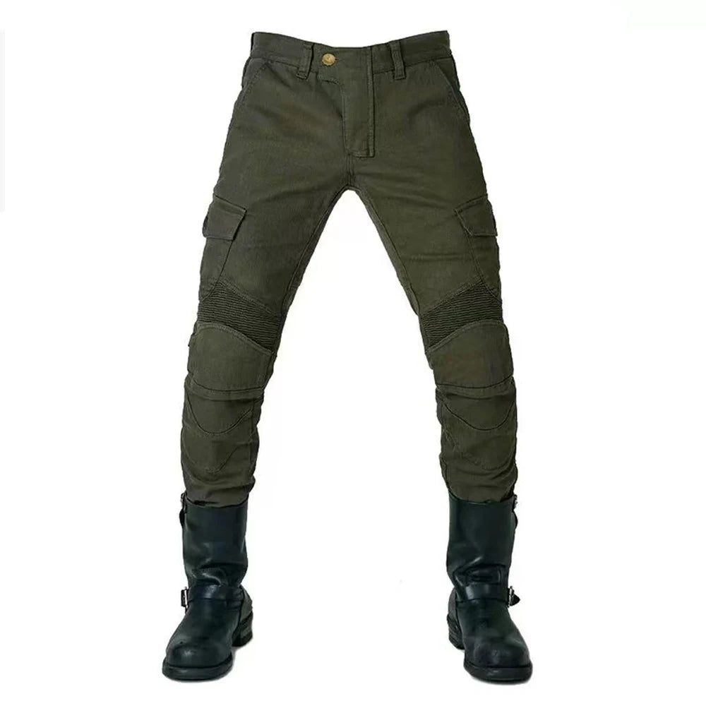 2024 New Motorcycle Black Men Fashion Pants Upgrade Extension Protector Detachable Racing Road Rider Four Seasons Casual Jeans
