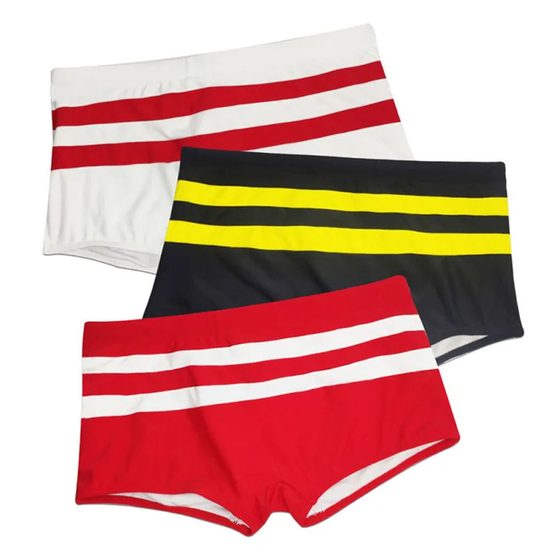 Sexy Swimsuit Printing Swimming Trunks Quick Dry Shorts Briefs Fashion Triangle Swim Trunks With Cup Low Waist Men's Swimwear