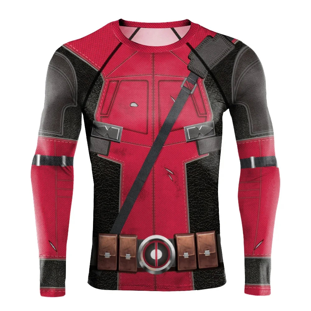 Wolverine T-Shirt Deadpool Shirt Men Tanks Halloween Cosplay Costume Hero Long Sleeved Tees Tanks Men Top Carnival Party Outfit