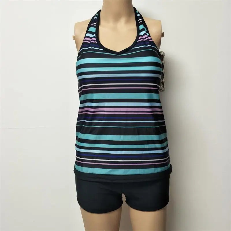 Tankini 2021 Two Piece Plus Size Swimsuit Women With Shorts High Waist Swimwear Female Bathing Suit Mayo Beach Bathers Maios XXL
