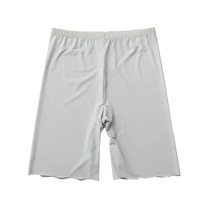 Seamless Ice Silk Safety Short Pants Women Thin Plus Size High Waist Under Skirt Boxers Panties Anti Rub Thigh Safety Shorts