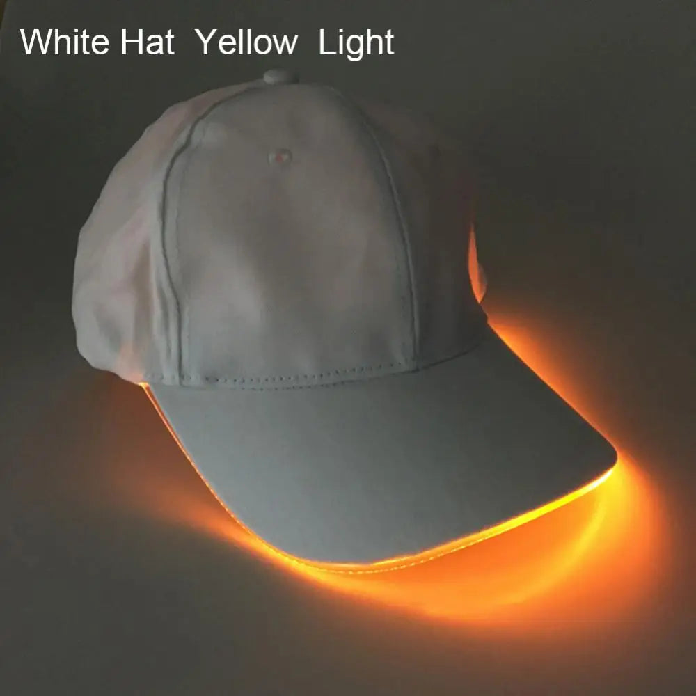 LED Luminous Baseball Hat Christmas Party Peaked Cap Glowing Hat Women Men Casual Skull Caps Cosplay Costume Christmas Party Hat
