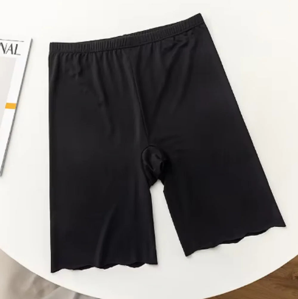 Plus Size Safety Short Pants Summer Women Seamless Ice Silk Boxers For Female Anti Chafing Under Skirt Boyshort Panties 3XL