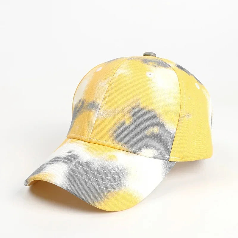 Men Hat Sports Women Baseball Hat Sun Protection Color Tie Dyed Baseball Hat Punk Hip Hop Performance Street Dance Sun Hat