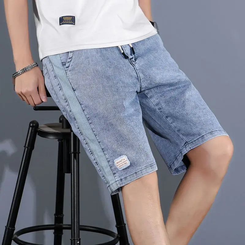 Male Denim Shorts Big Size Oversize Gray Cargo Men's Short Jeans Pants Retro Summer Xl Y2k Fashion Designer Streetwear New In