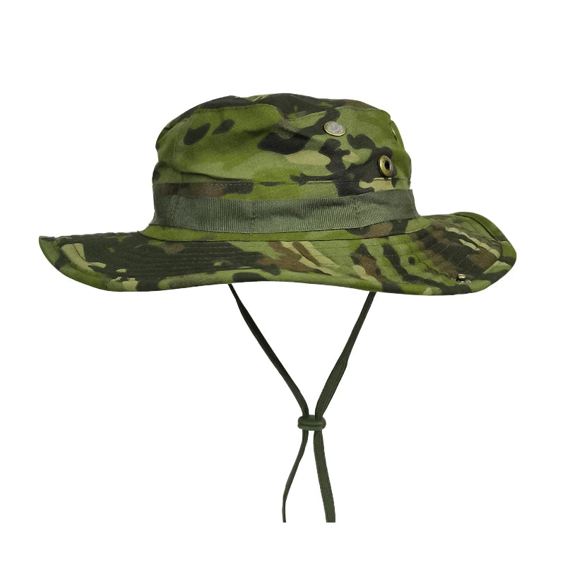 Camouflage Boonie Hat Wide Brim Men Women Sun Hat Outdoor Hiking Fishing Hunting Sports Caps Foldable Soft Hat