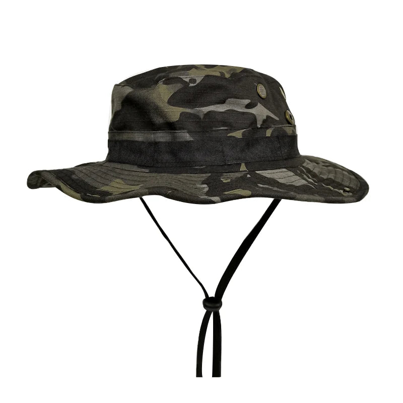 Camouflage Boonie Hat Wide Brim Men Women Sun Hat Outdoor Hiking Fishing Hunting Sports Caps Foldable Soft Hat