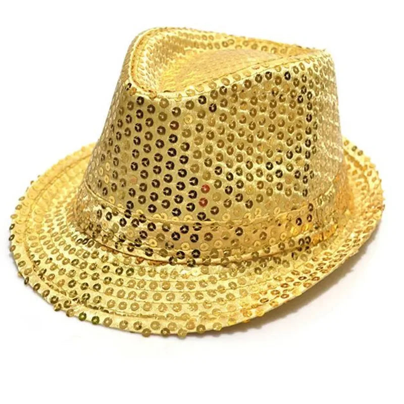 Fashion Boy Girl Men Woman Sequin Hat Bow Tie Gloves Cowboy Birthday Party Cap Jazz Dance Show Props Costume Wedding Festival