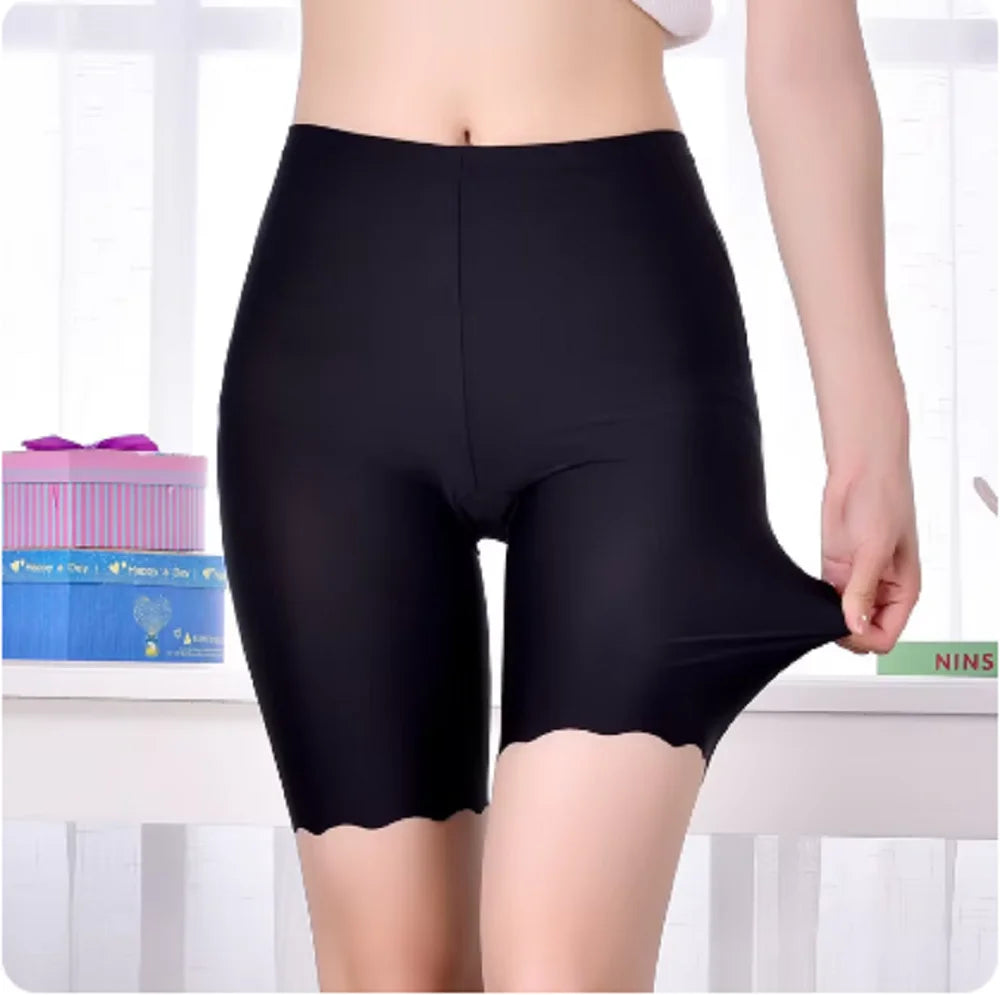 Plus Size Safety Short Pants Summer Women Seamless Ice Silk Boxers For Female Anti Chafing Under Skirt Boyshort Panties 3XL