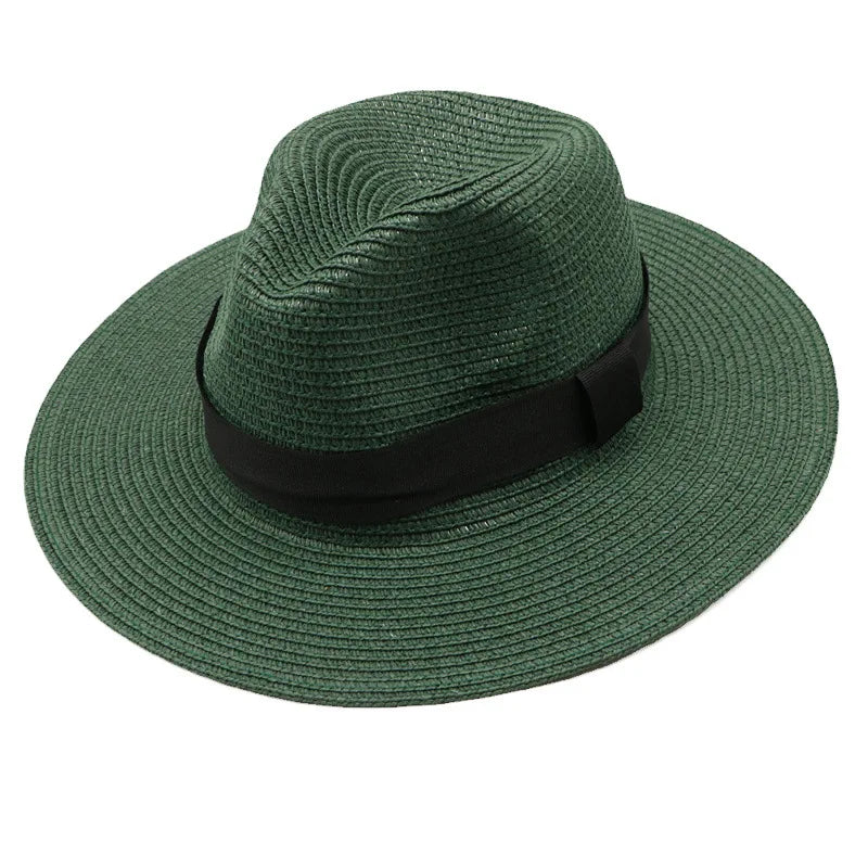 Panama Straw Hat Men Summer Straw Hat Wide-brimmed Outdoor Sun Visor Beach Hat
