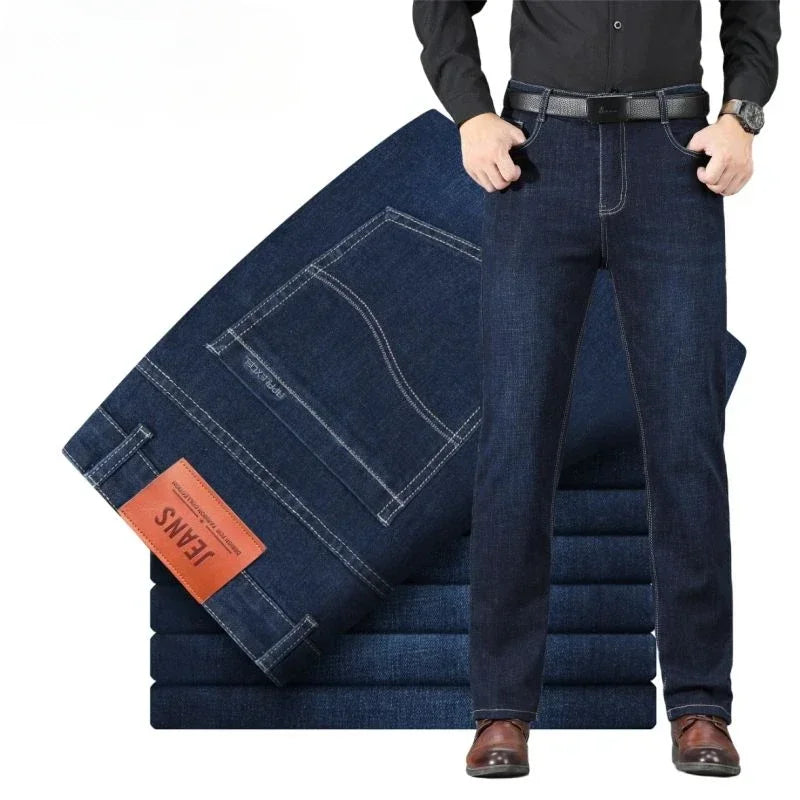 Trousers Light Blue Man Cowboy Pants Work Wear Men's Jeans with Pockets Straight New in Washed Aesthetic Autumn Clothing Denim