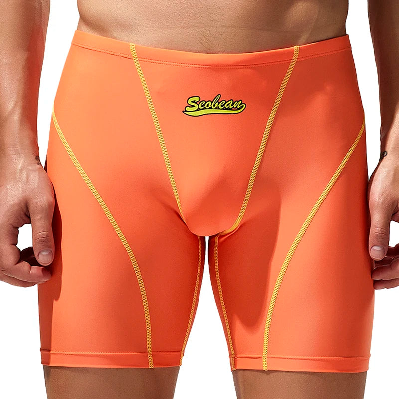 SEOBEAN-Men's Low Rise Colorful SWIM BOXER, Long VORTEX SWIMWEAR, New, 2024 summer