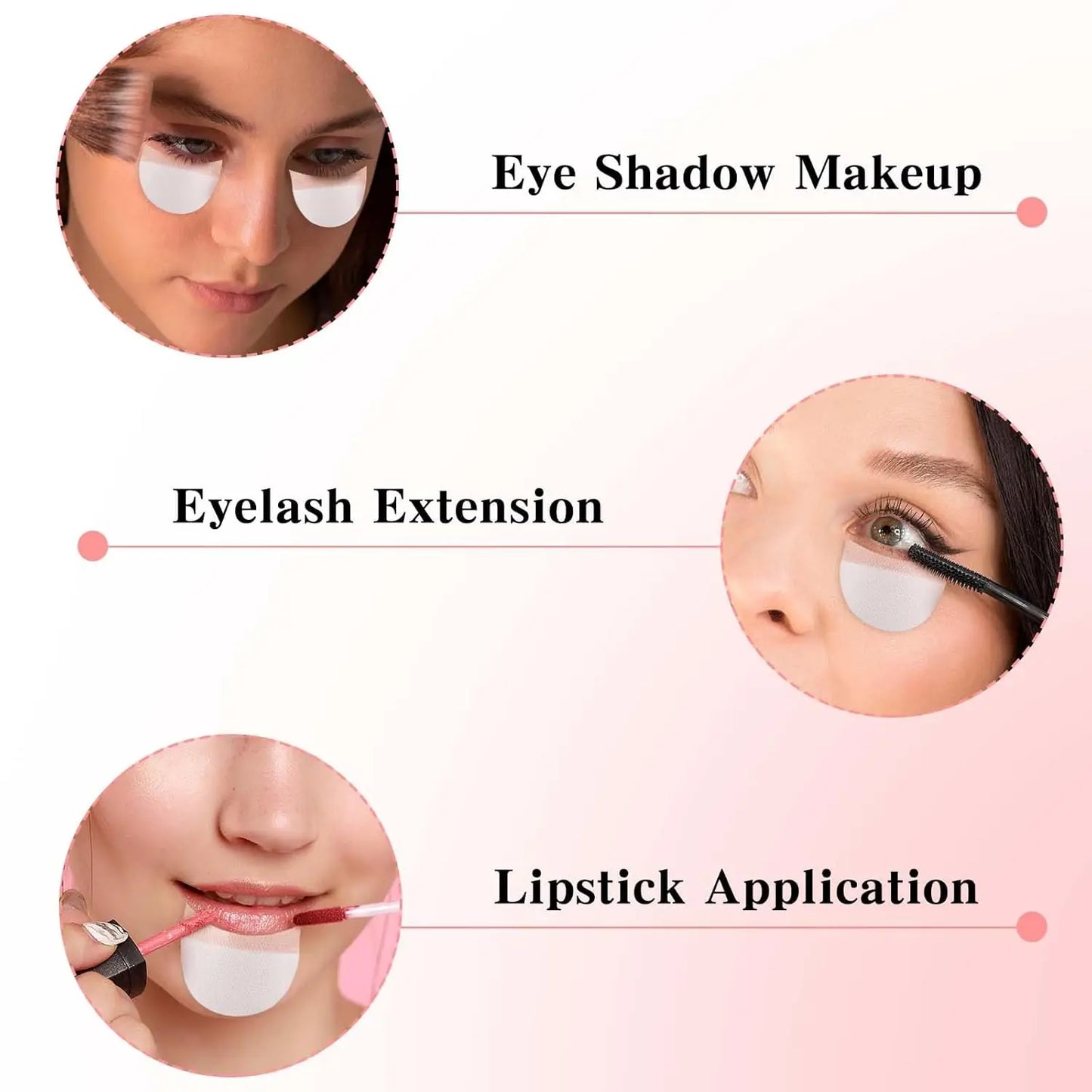 100PCS Eyeshadow Stickers Eyeshadow Tape For Eye Makeup Eyeshadow Shield Lint Free Eyeshadow Stencil Gel Pad Under Patches