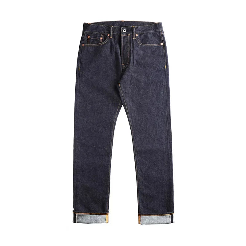 Red Tornado 12oz Slim Straight Jeans Rinsed Spring Men's Red Selvedge Denim Pants GT-0003