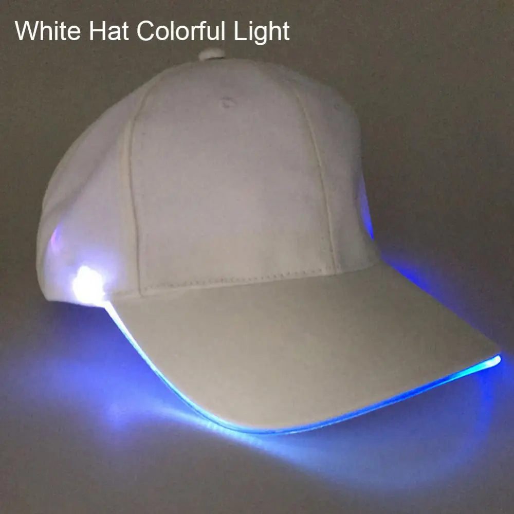 LED Luminous Baseball Hat Christmas Party Peaked Cap Glowing Hat Women Men Casual Skull Caps Cosplay Costume Christmas Party Hat