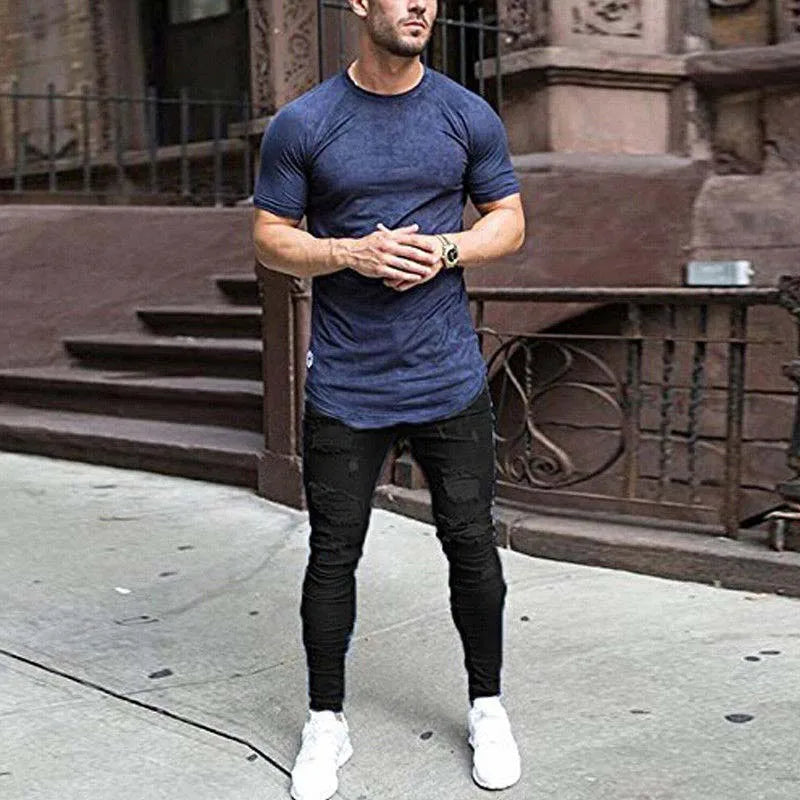 Ripped Jeans Men Stretch Skinny Grey Blue Black Hip Hop Denim Trousers Streetwear Casual Slim Fit Jeans for Men Jogging jean