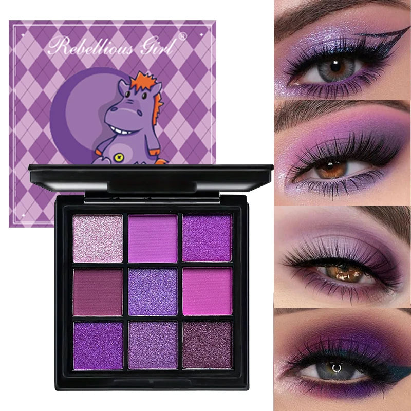 9-Grid Eye Shadow Palette Make-up for Women Glitter Pearlescent Matte Eyeshadow Cosmetics Shimmer Long Lasting Makeup Products