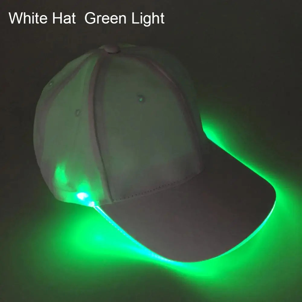LED Luminous Baseball Hat Christmas Party Peaked Cap Glowing Hat Women Men Casual Skull Caps Cosplay Costume Christmas Party Hat
