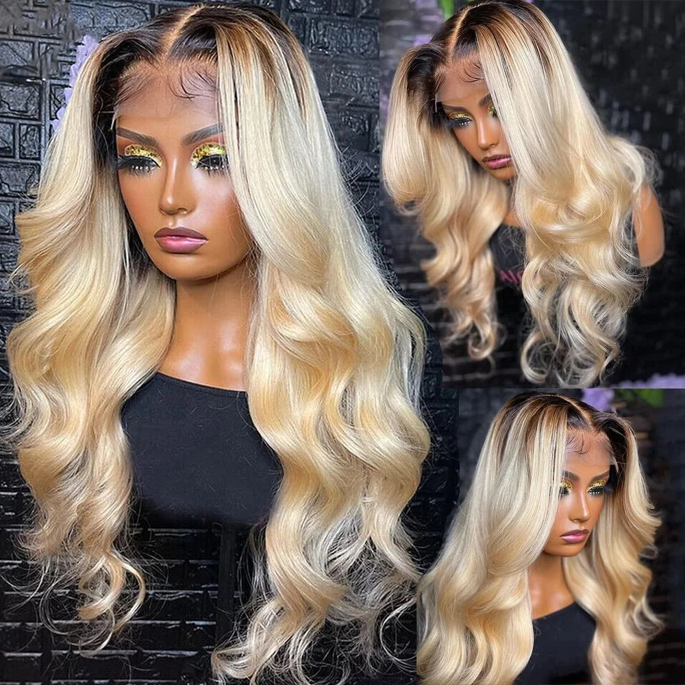 13X4 Lace 1B 613 Lace Frontal Wig Body Wave Ombre Blonde Lace Front Wig Human Hair Brazilian Lace Wig Human Hair Pre Plucked