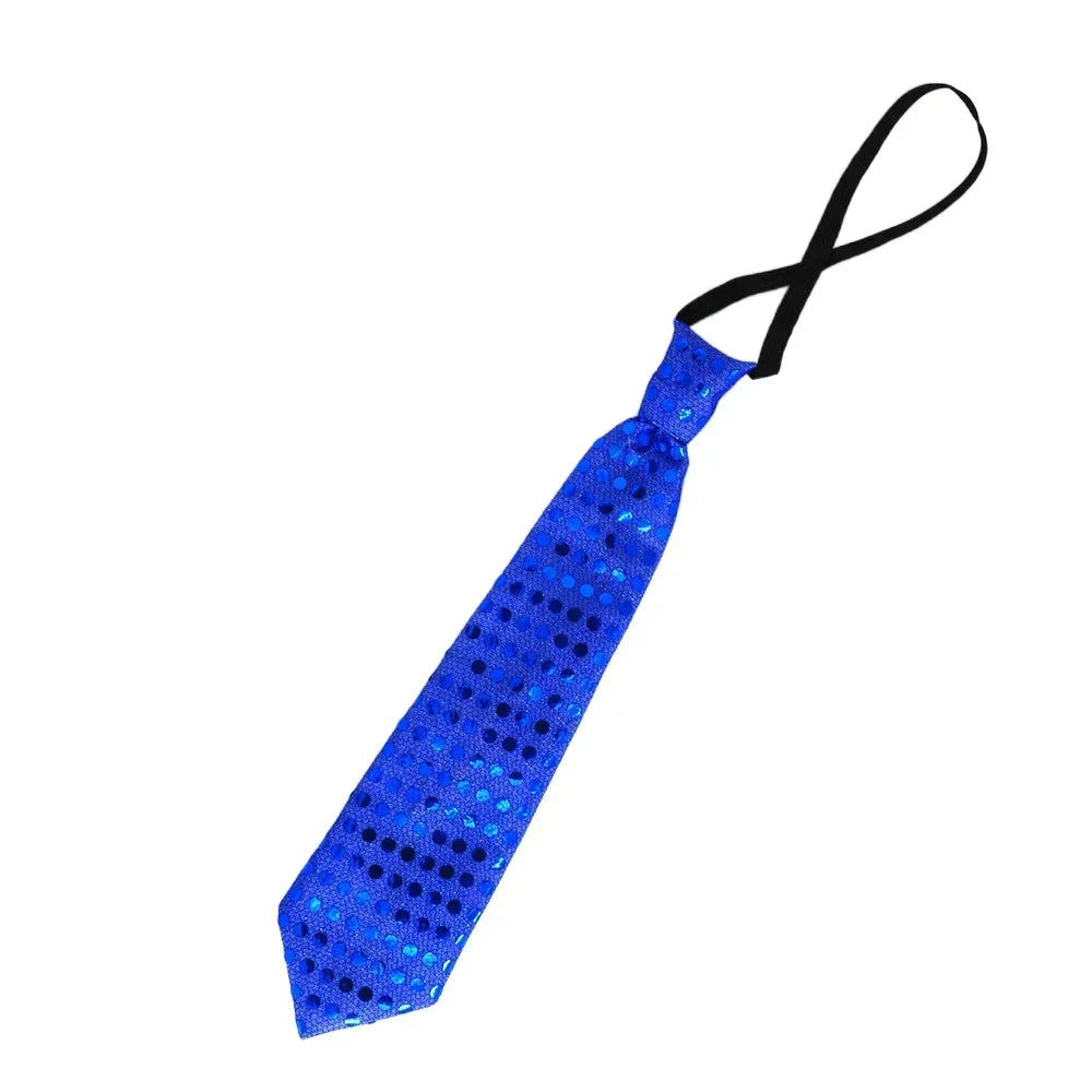 Woman Men Kids LED Light Up Sequin Fedora Jazz Hat Cap Gift Necktie Tie Neon Glow Party Bar Birthday Costume Wedding Festival