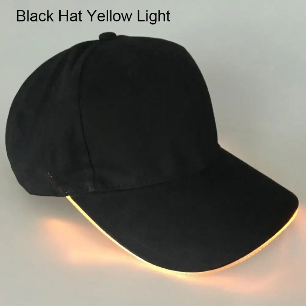 LED Luminous Baseball Hat Christmas Party Peaked Cap Glowing Hat Women Men Casual Skull Caps Cosplay Costume Christmas Party Hat