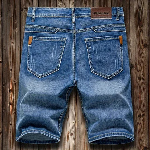 2024 Summer Shorts Jeans Men Denim Pants Stretch Dark Blue Fashion Design Men's Jeans Slim Straight Male Short Jeans Hombre