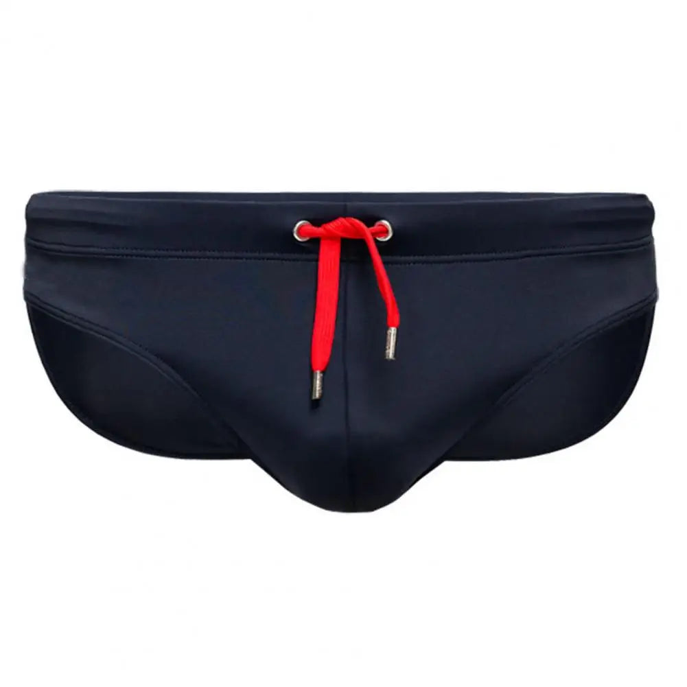Adult Men Swimming Trunks Low Rise Solid Color Water Repellent Swim Briefs Swimwear Quick Drying Swimming Trunks Swim Shorts