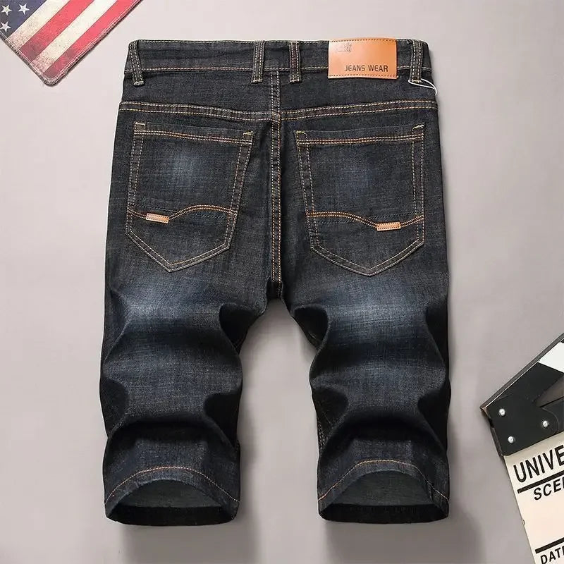 Men's Short Jeans Pants Big Size Straight Oversize Male Denim Shorts with Pockets Xl Cowboy New in Streetwear Buttons Original