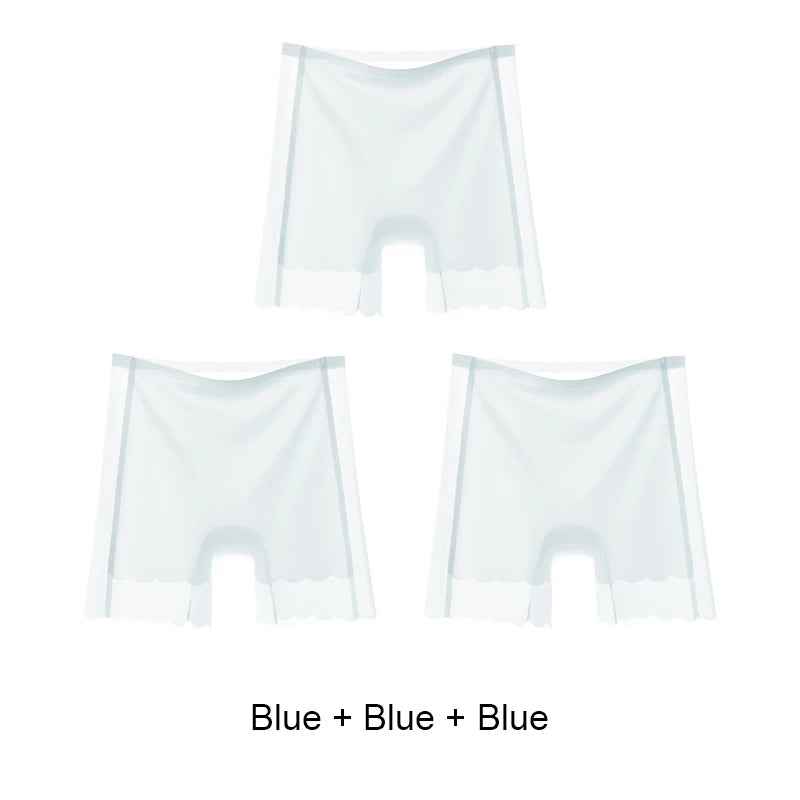 Plus Size Shorts Underwear for Women Shorts Under the Skirt Women's Boxer Safety Short Pants Ice Silk Summer Protective Ruffle