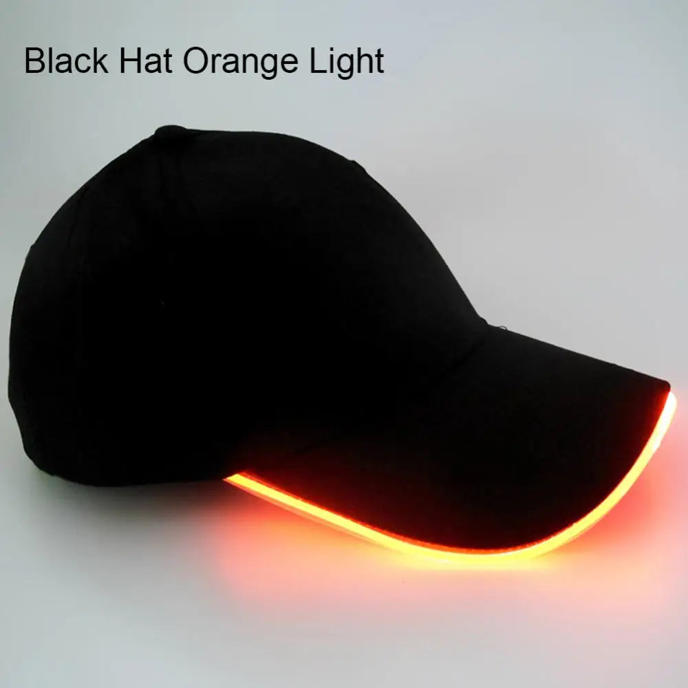 LED Luminous Baseball Hat Christmas Party Peaked Cap Glowing Hat Women Men Casual Skull Caps Cosplay Costume Christmas Party Hat