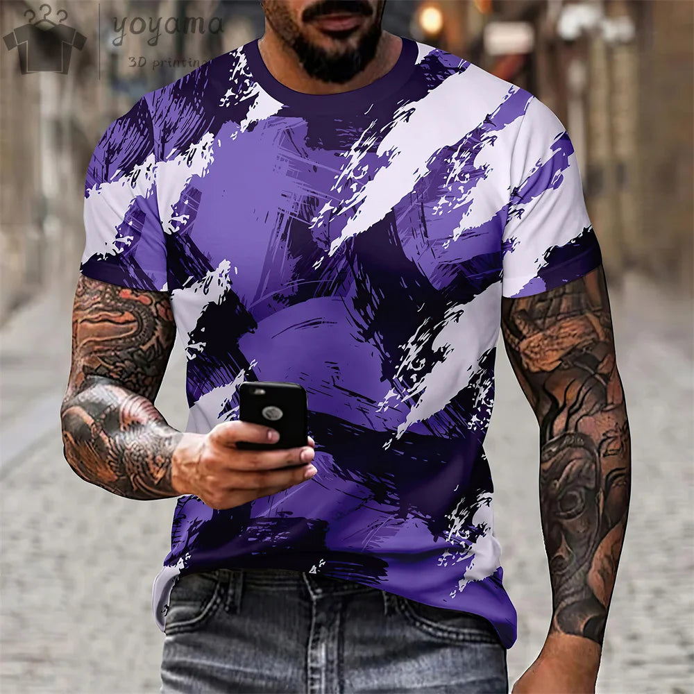 Abstract Print Clothes Men Graphic Tees Men T-shirt Men's Summer Clothes Mens Tshirt Short Sleeve Tee Abstract Graphic Tees Men