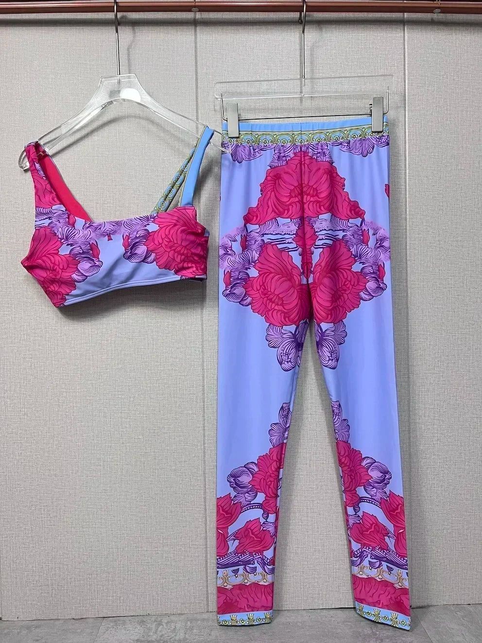 Luxury Design Women's One-piece Swimsuits Crocodile Retro Flower Pattern Sexy Camisole Swimwear Fashion Brand Women's Beachwear
