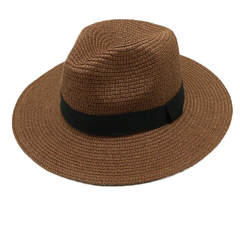 Panama Straw Hat Men Summer Straw Hat Wide-brimmed Outdoor Sun Visor Beach Hat