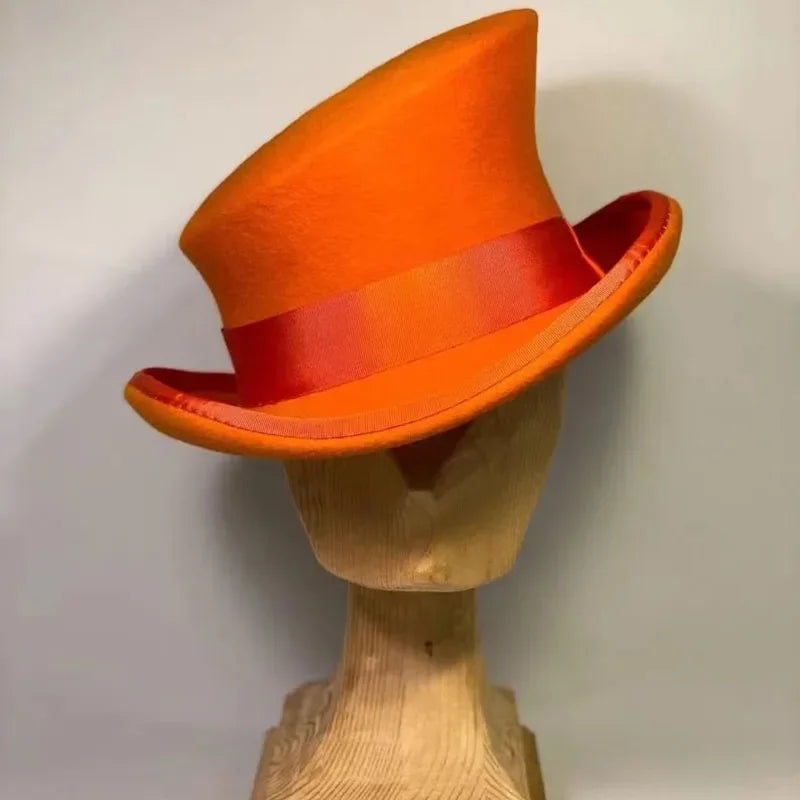 Cashmere Hat Asymmetric Top Hat Wool Hat Women Men Unisex Hat Steam Punk Hat Top Hat Party Fashion Ribbon Mens Lumber Costume