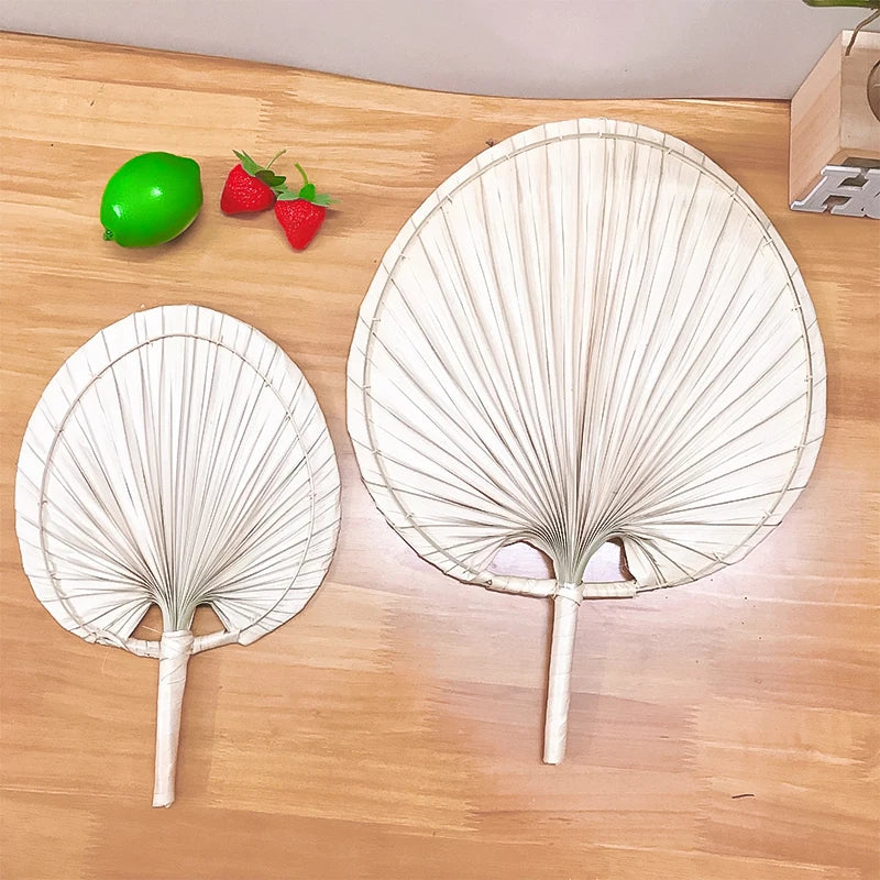 Handmade Fan Straw Woven Hand Fans Natural Palm Leaf Rattan Fans Ornaments Summer Cooling Mosquito Repellent Fans Decorations